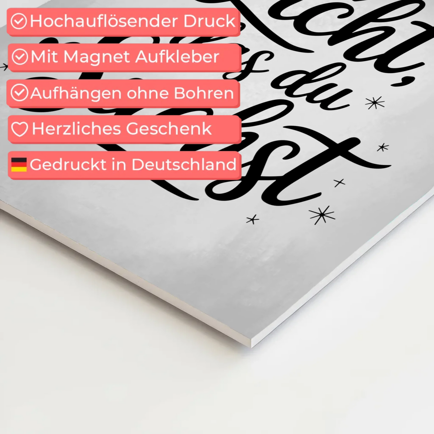 Sprüche Poster Magentisch - Sei das Licht das du suchst