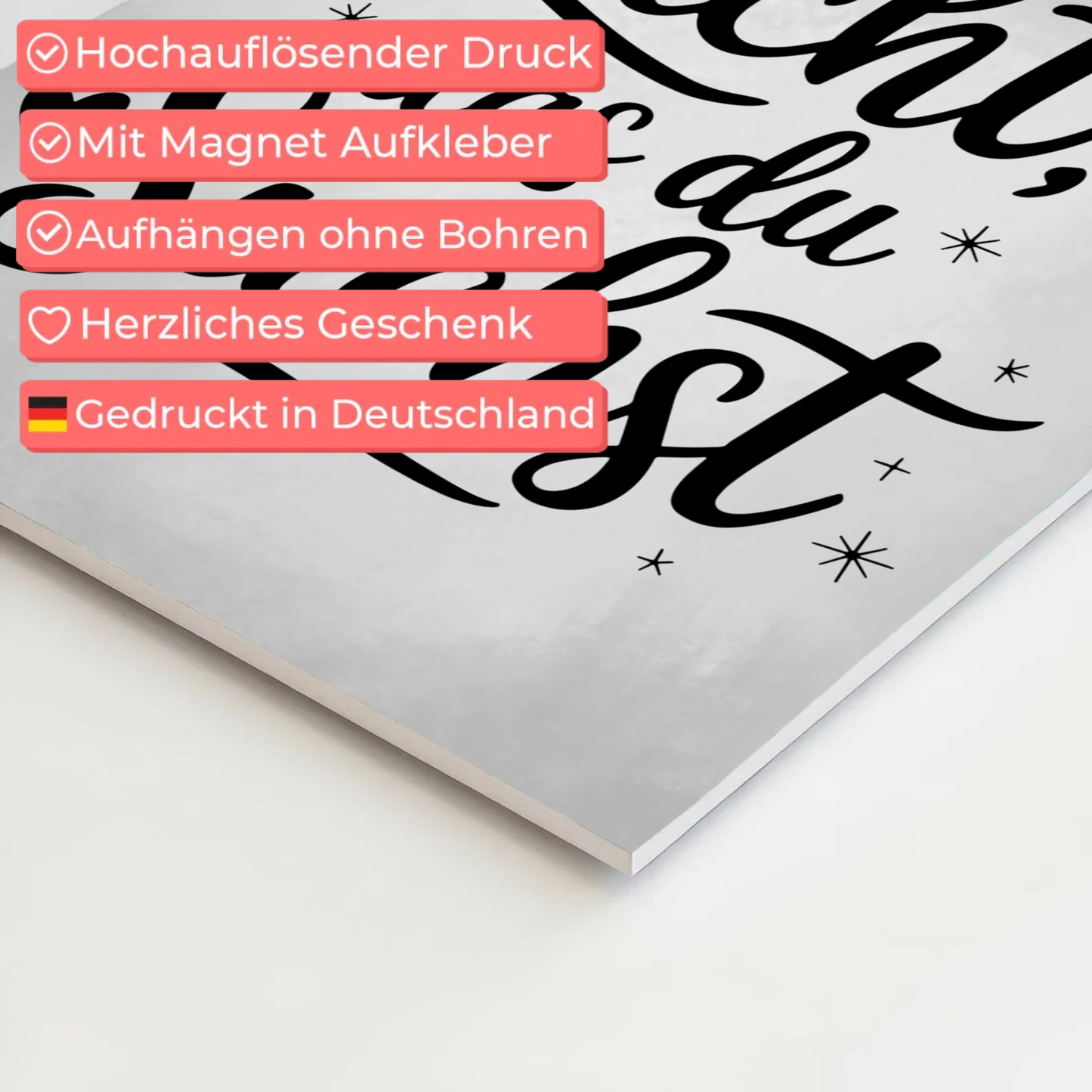 Sprüche Poster Magentisch - Sei das Licht das du suchst