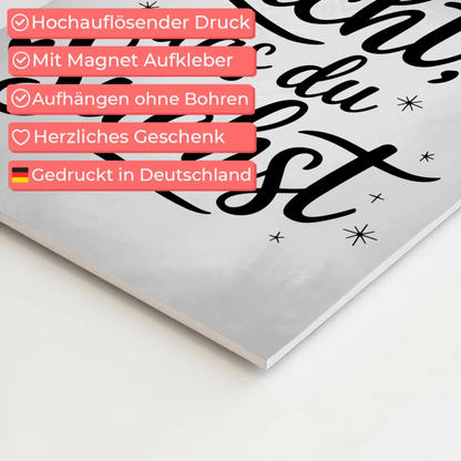 Sprüche Poster Magentisch - Sei das Licht das du suchst