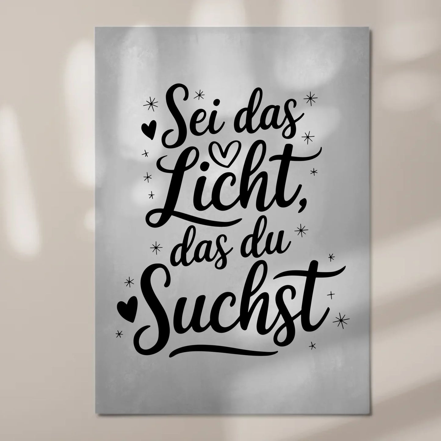 Sprüche Poster Magentisch - Sei das Licht das du suchst