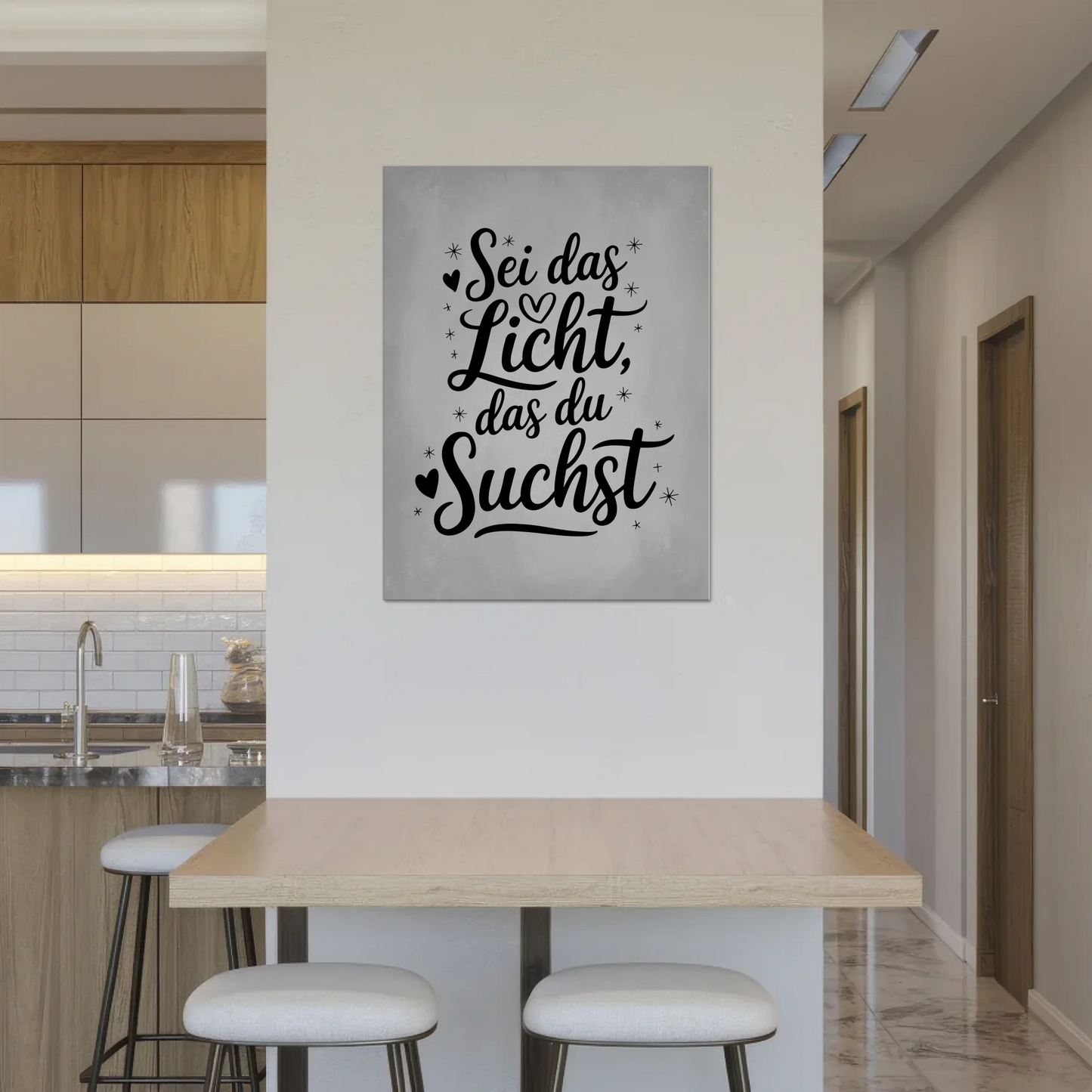 Sprüche Poster Magentisch - Sei das Licht das du suchst