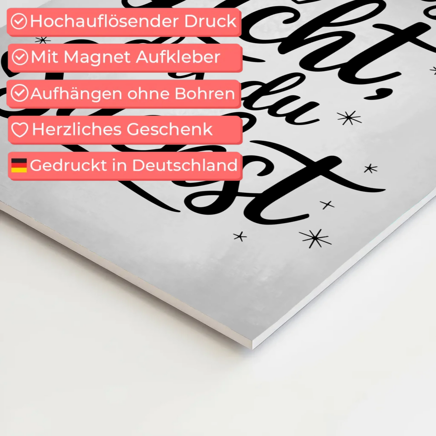 Sprüche Poster Magentisch - Sei das Licht das du suchst