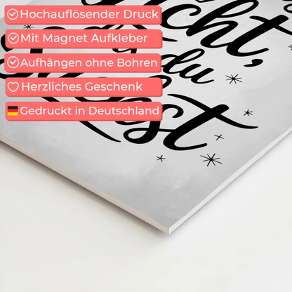 Sprüche Poster Magentisch - Sei das Licht das du suchst