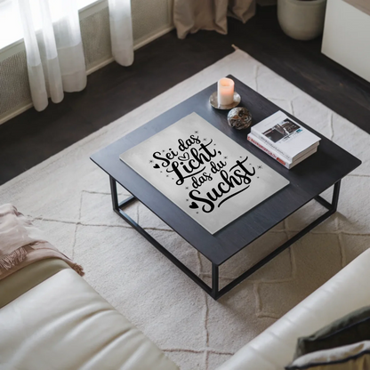 Sprüche Poster Magentisch - Sei das Licht das du suchst