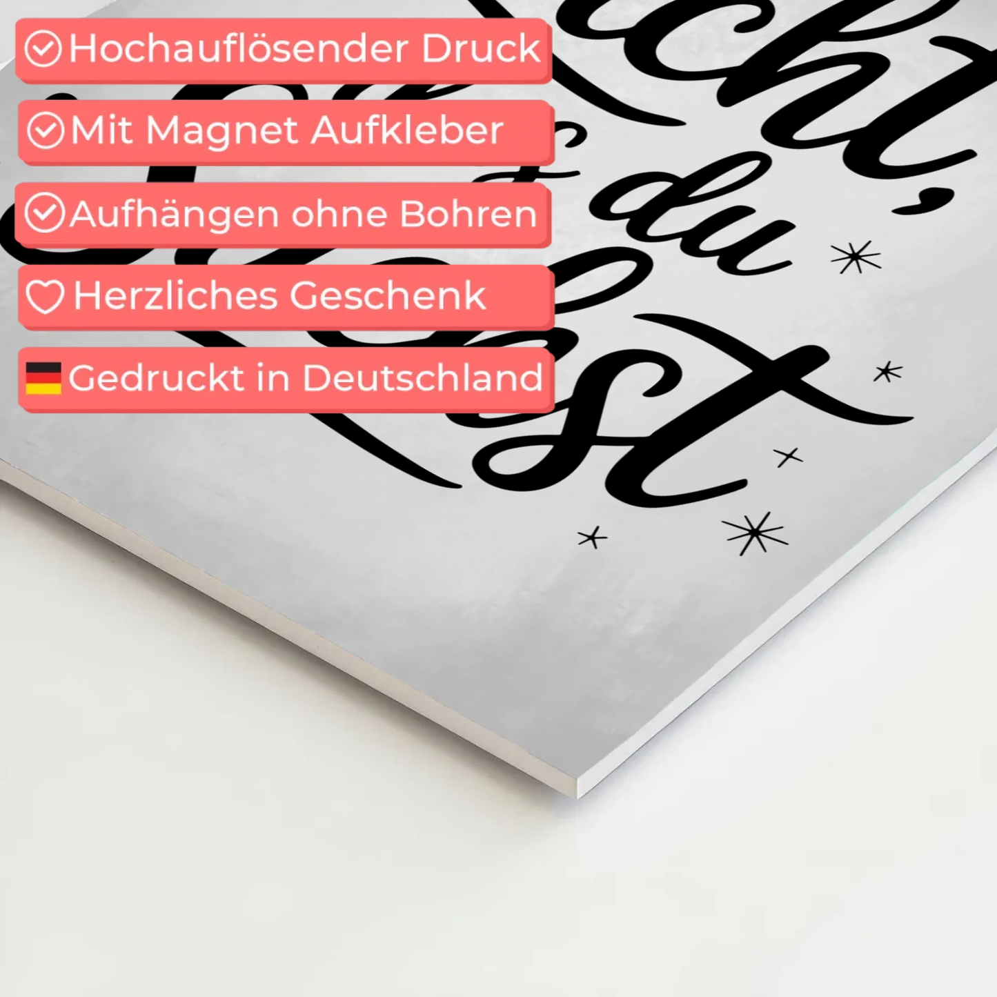 Sprüche Poster Magentisch - Sei das Licht das du suchst