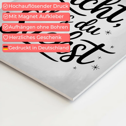 Sprüche Poster Magentisch - Sei das Licht das du suchst