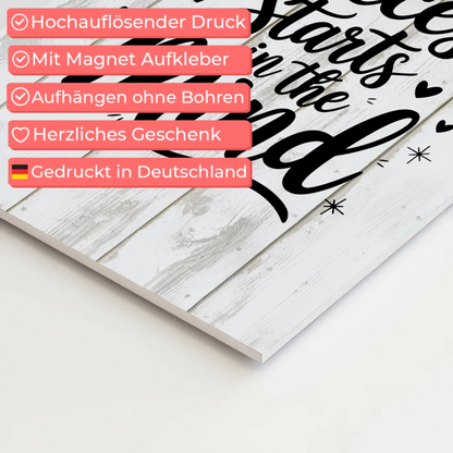 Magnet Poster mit Spruch Success starts in the mind