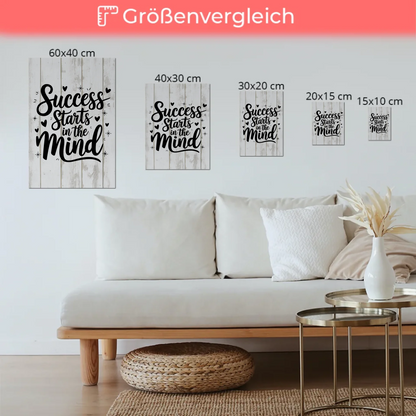 Magnet Poster mit Spruch Success starts in the mind