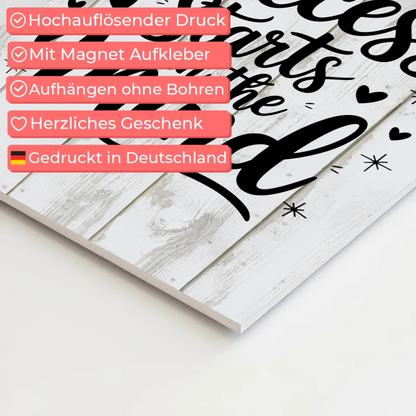 Magnet Poster mit Spruch Success starts in the mind