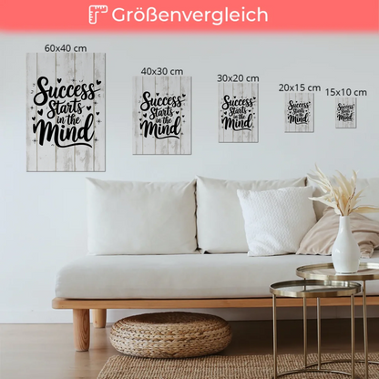Magnet Poster mit Spruch Success starts in the mind