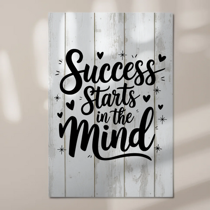Magnet Poster mit Spruch Success starts in the mind