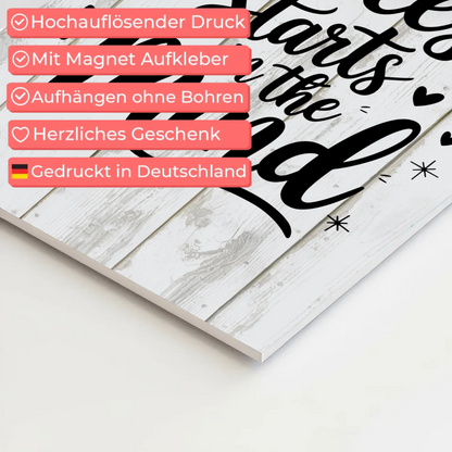 Magnet Poster mit Spruch Success starts in the mind