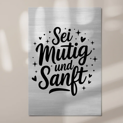 Magnet Poster Spruch Sei mutig und sanft Geschenkidee