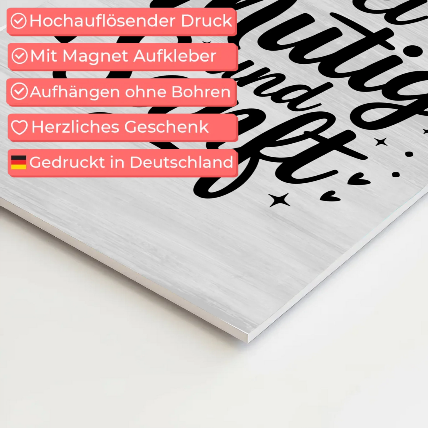 Magnet Poster Spruch Sei mutig und sanft Geschenkidee