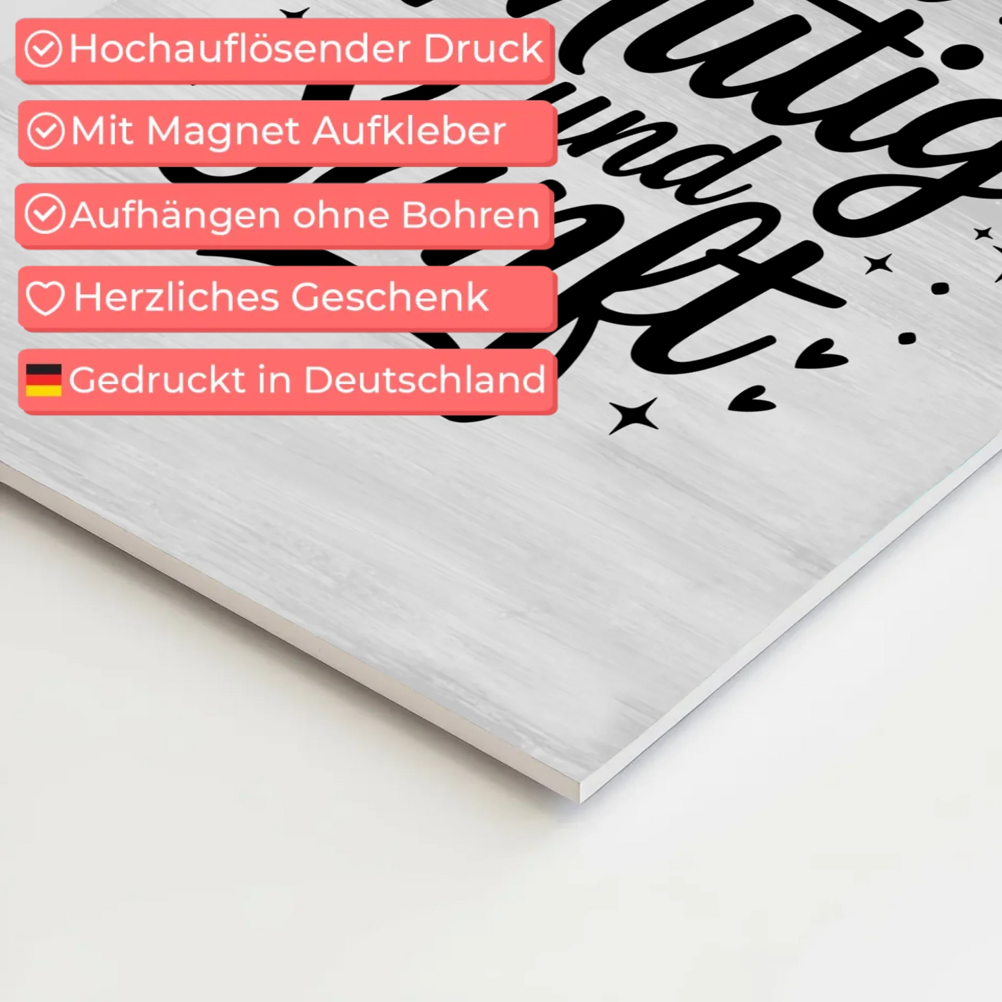 Magnet Poster Spruch Sei mutig und sanft Geschenkidee