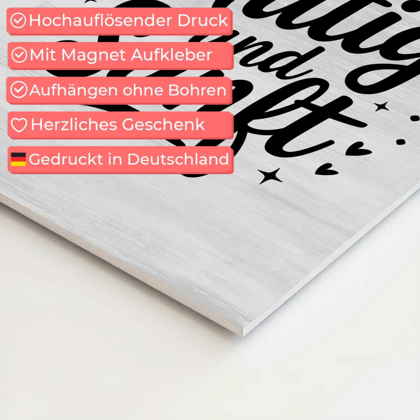 Magnet Poster Spruch Sei mutig und sanft Geschenkidee