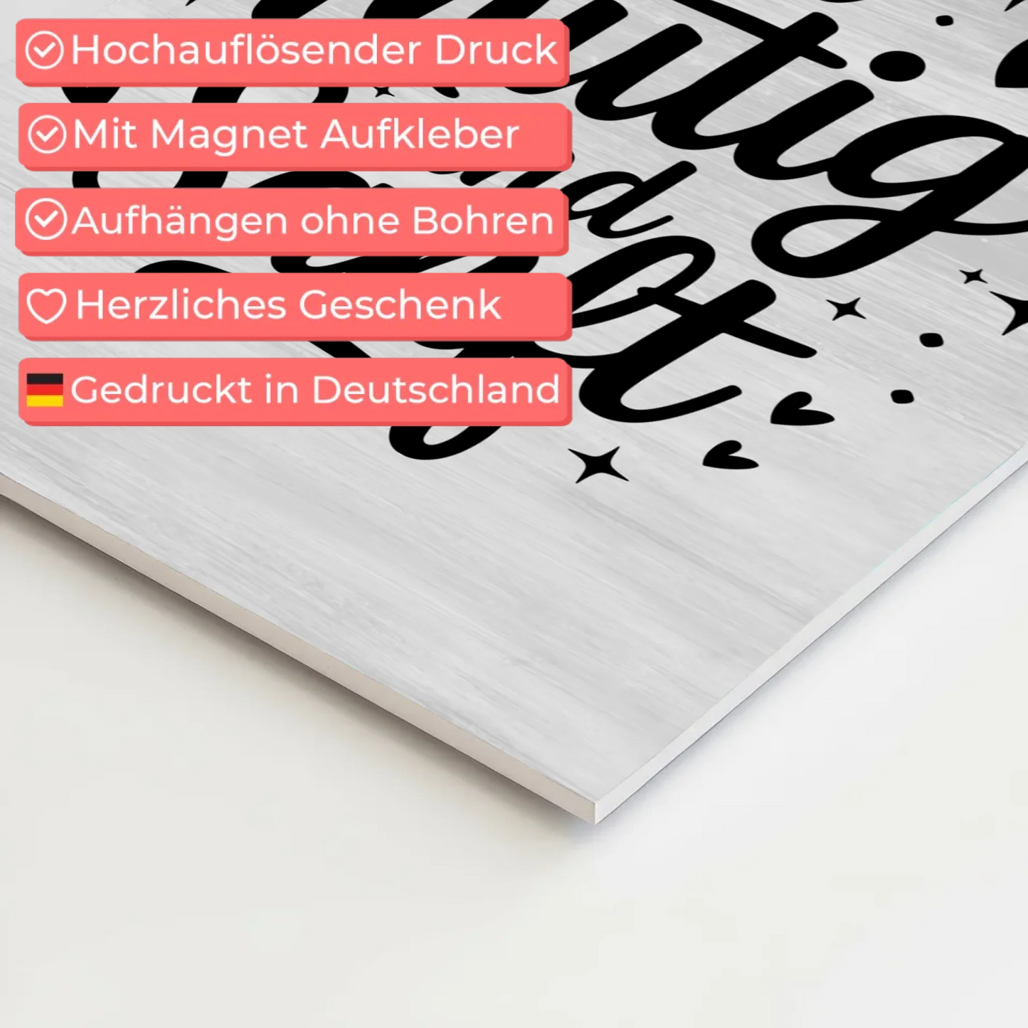 Magnet Poster Spruch Sei mutig und sanft Geschenkidee