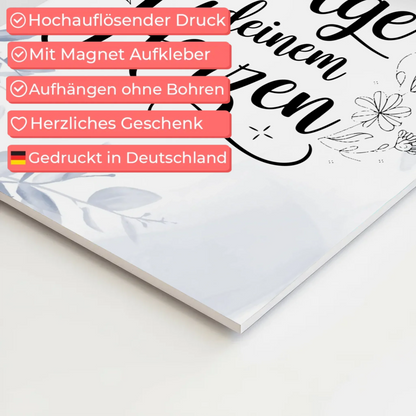 Spruch Fotoboard Magnet Wandbild Folge deinem Herzen