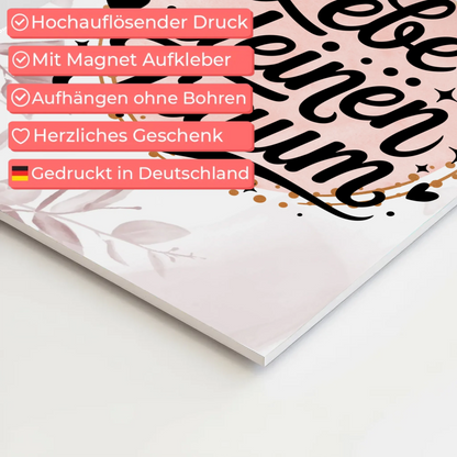 Sprüche Poster Magnetisch Lebe Deinen Traum Geschenk