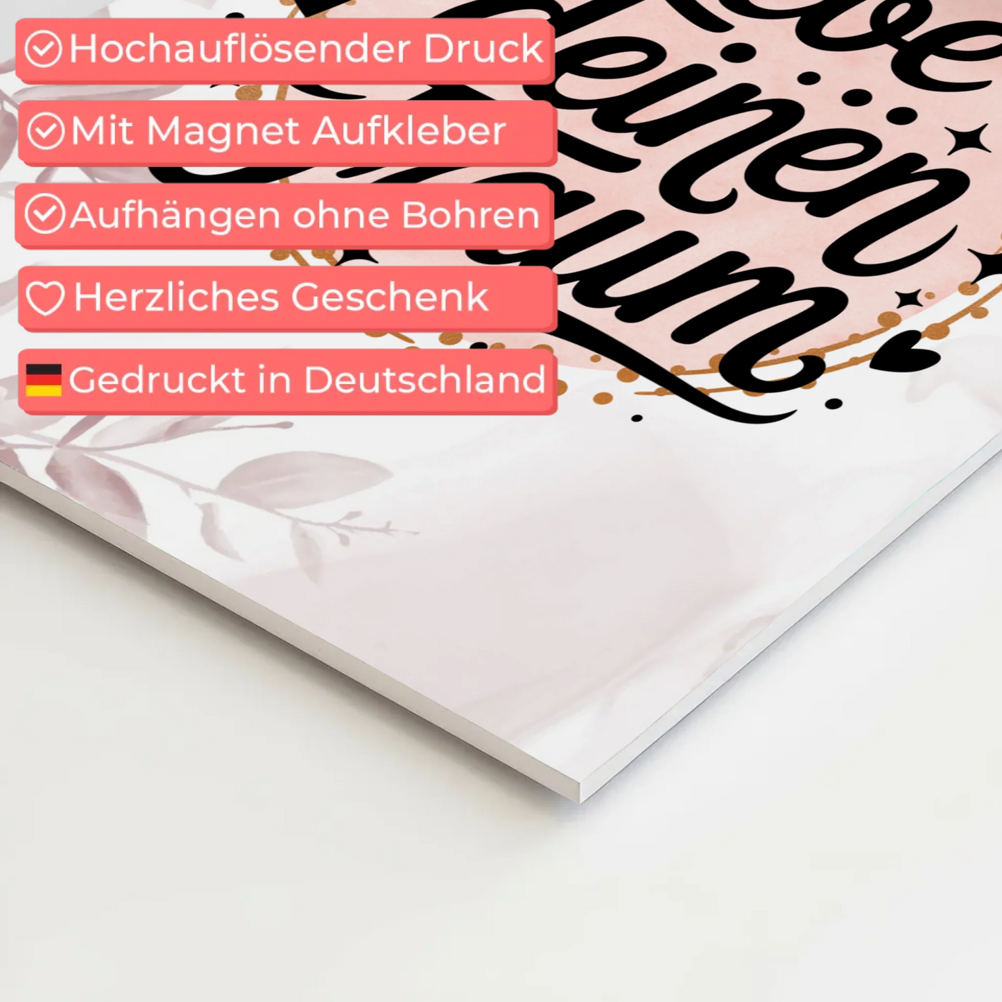 Sprüche Poster Magnetisch Lebe Deinen Traum Geschenk