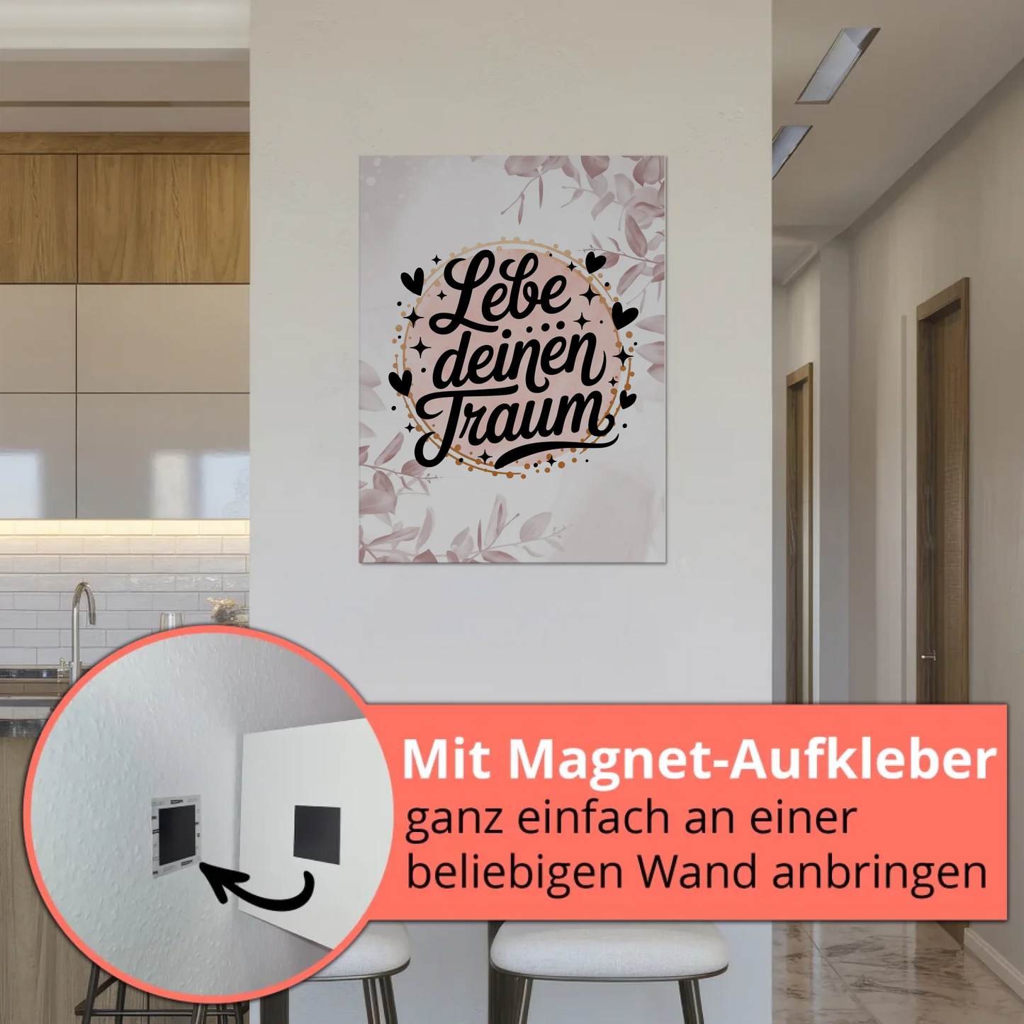 Sprüche Poster Magnetisch Lebe Deinen Traum Geschenk