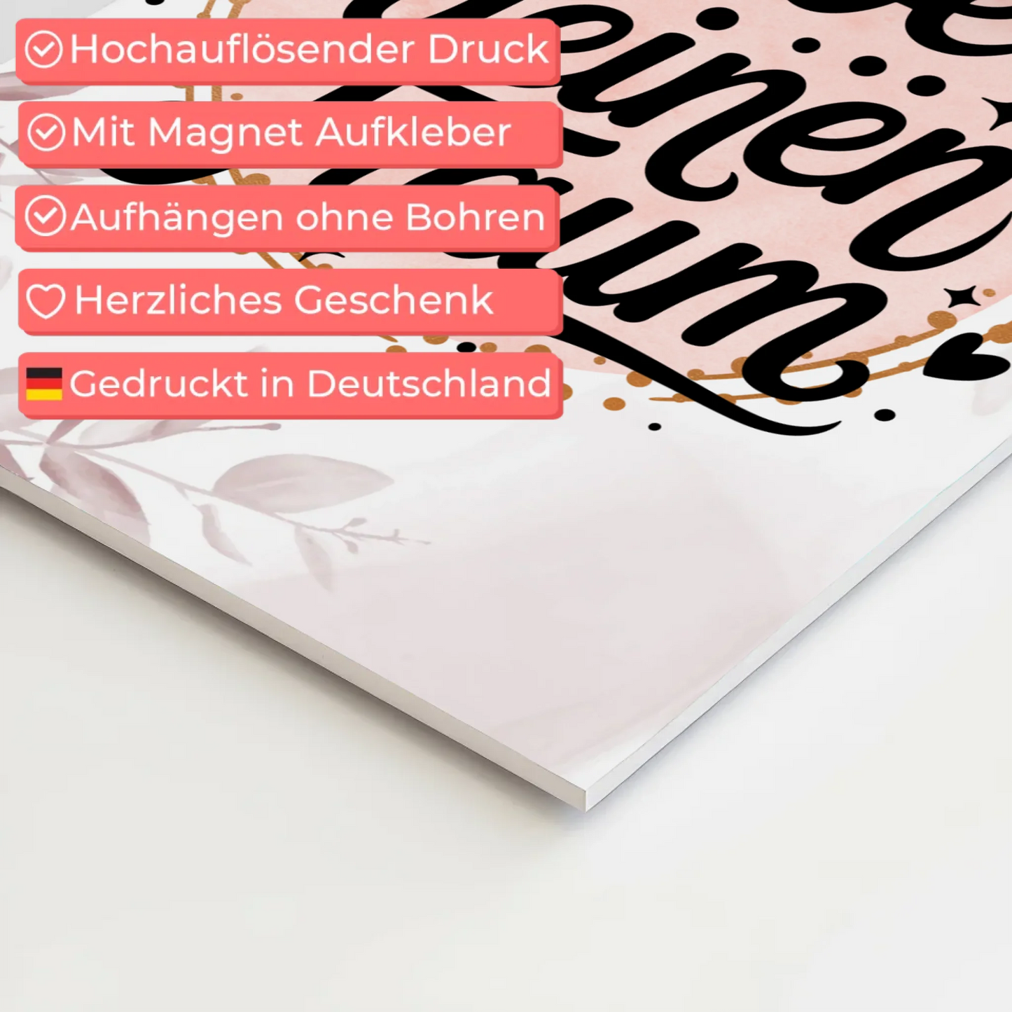 Sprüche Poster Magnetisch Lebe Deinen Traum Geschenk