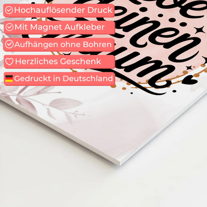 Sprüche Poster Magnetisch Lebe Deinen Traum Geschenk