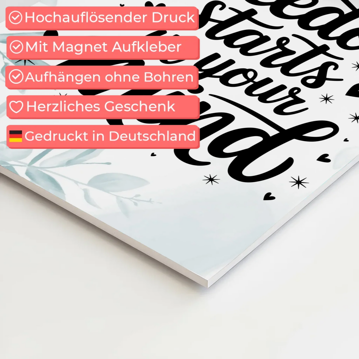 Magnet Poster mit Spruch Freedom starts in your mind