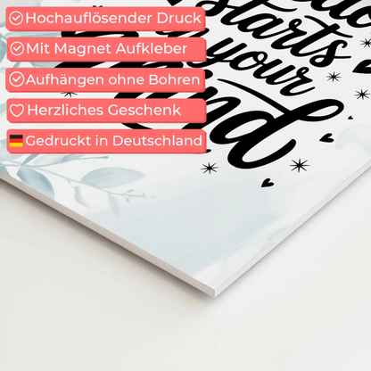 Magnet Poster mit Spruch Freedom starts in your mind