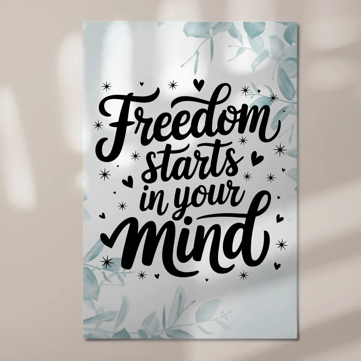 Magnet Poster mit Spruch Freedom starts in your mind