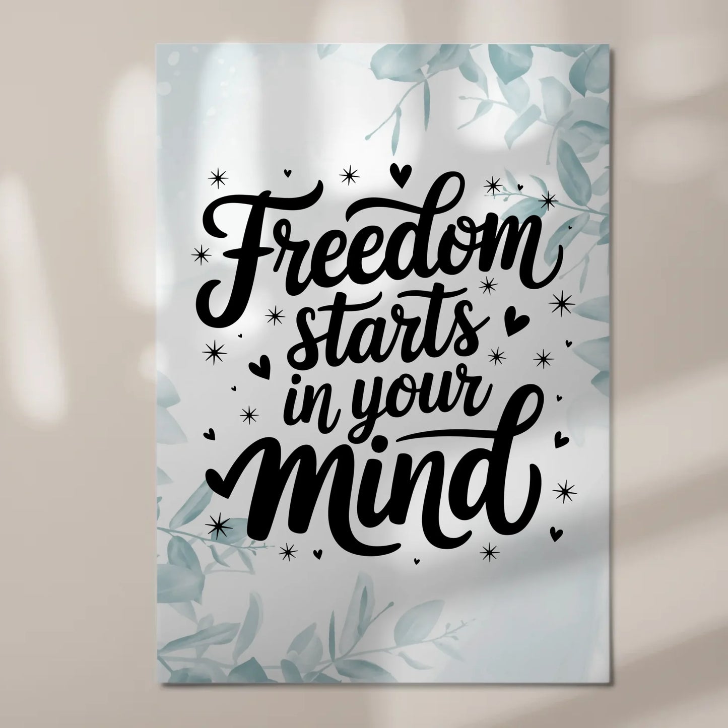 Magnet Poster mit Spruch Freedom starts in your mind