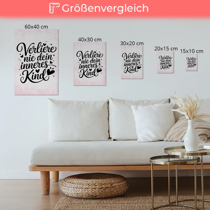 Spruch Fotoboard Magnet Wandbild Verliere nie dein Kind