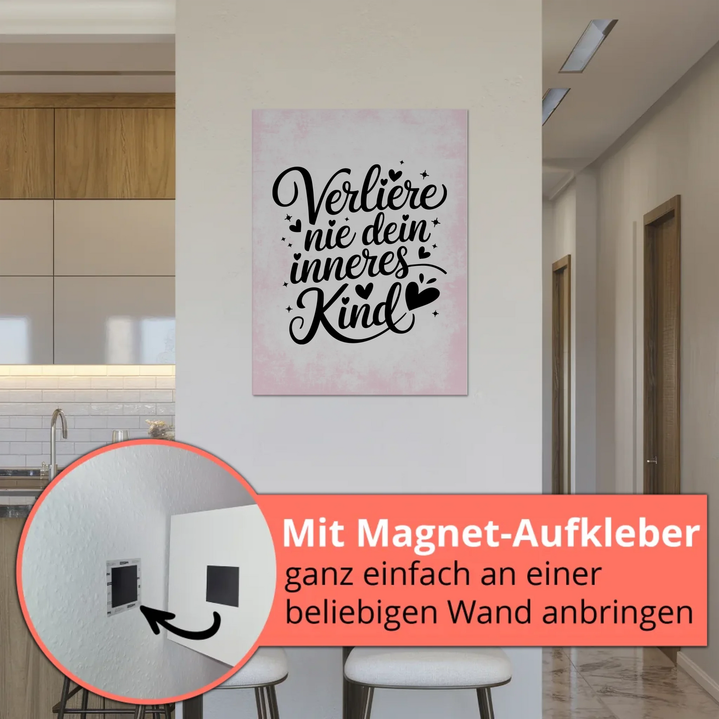 Spruch Fotoboard Magnet Wandbild Verliere nie dein Kind