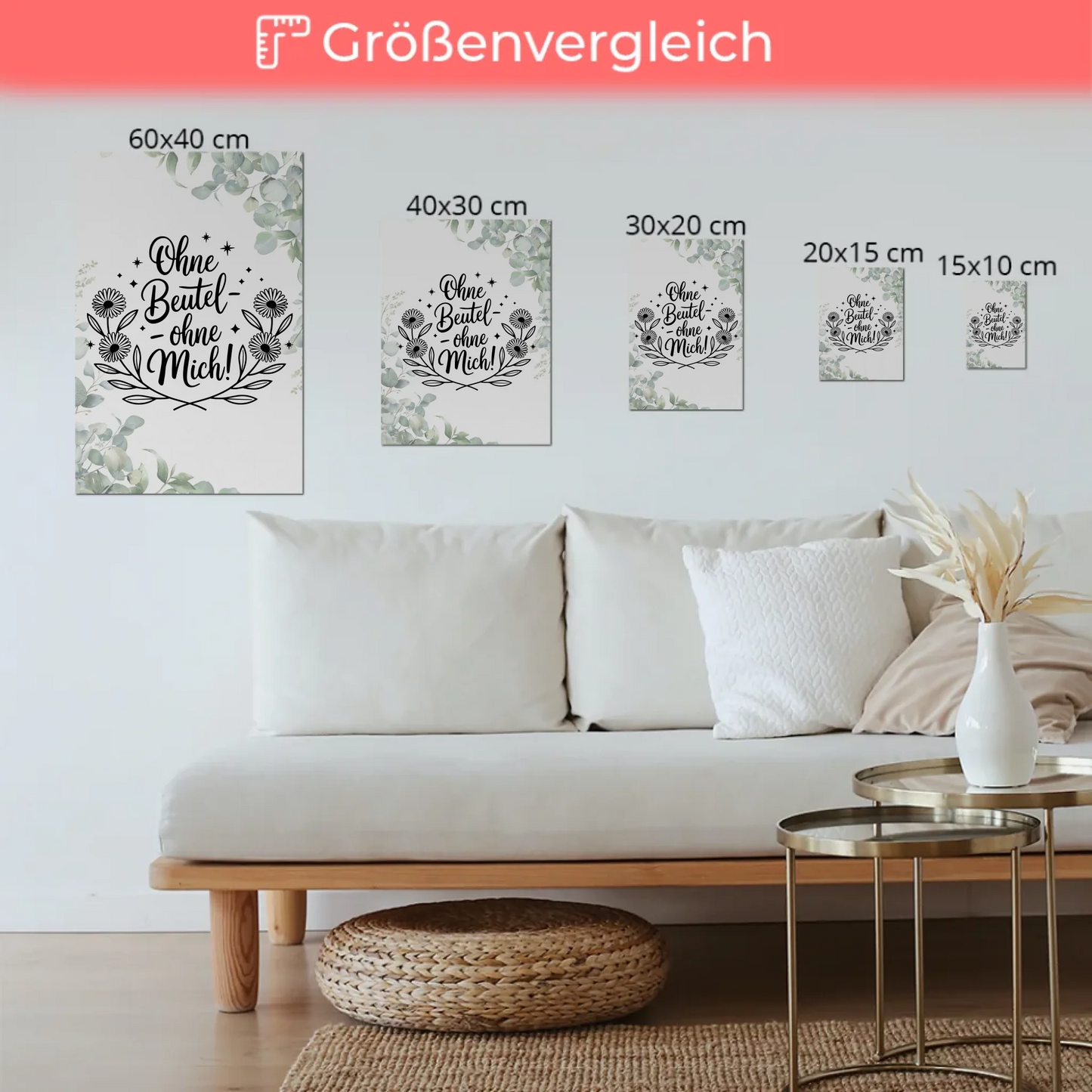 Sprüche Poster Magentisch ohne Beutel ohne mich Geschenk