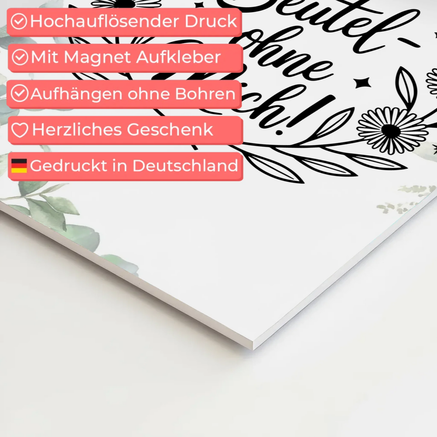 Sprüche Poster Magentisch ohne Beutel ohne mich Geschenk