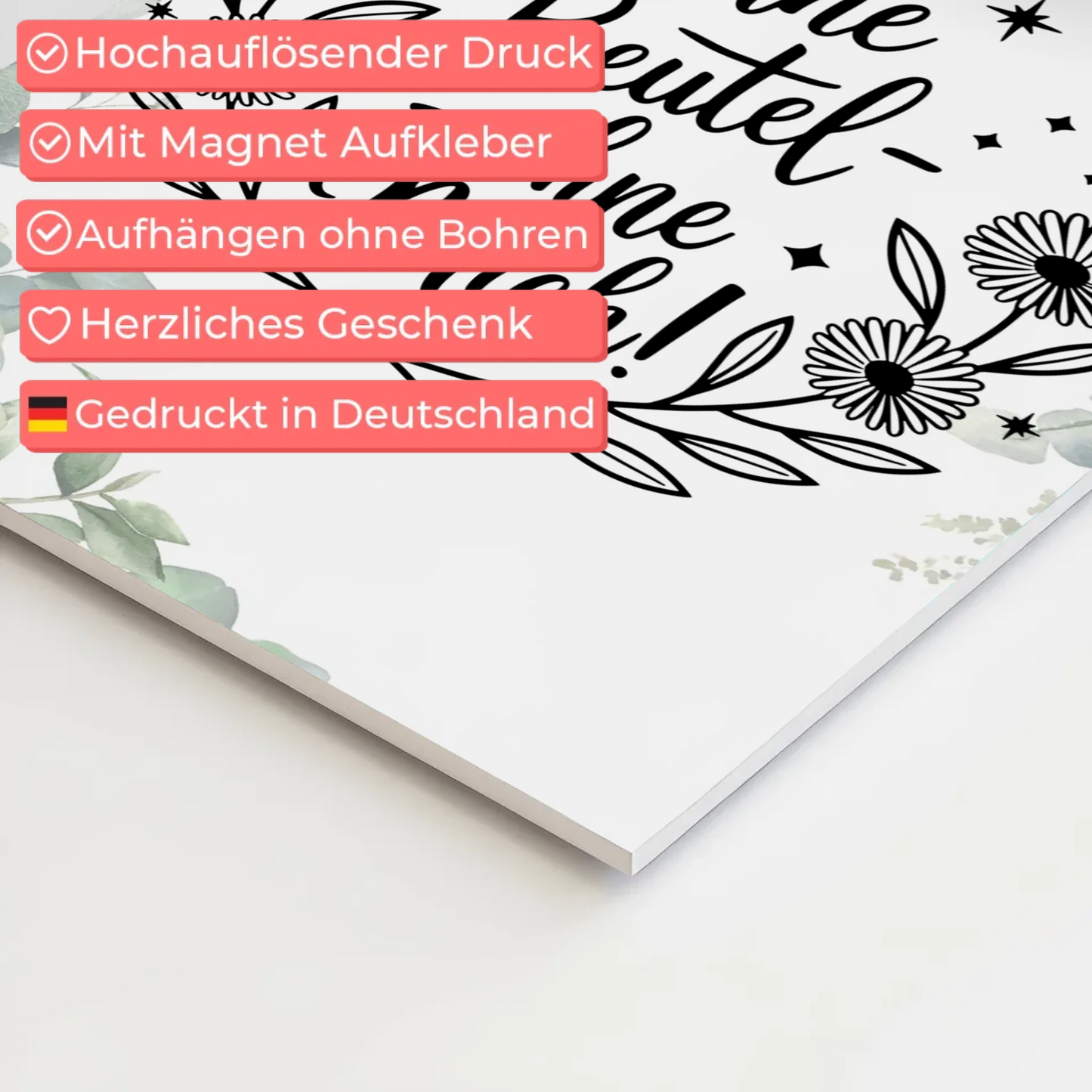 Sprüche Poster Magentisch ohne Beutel ohne mich Geschenk