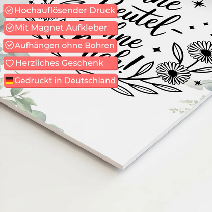 Sprüche Poster Magentisch ohne Beutel ohne mich Geschenk