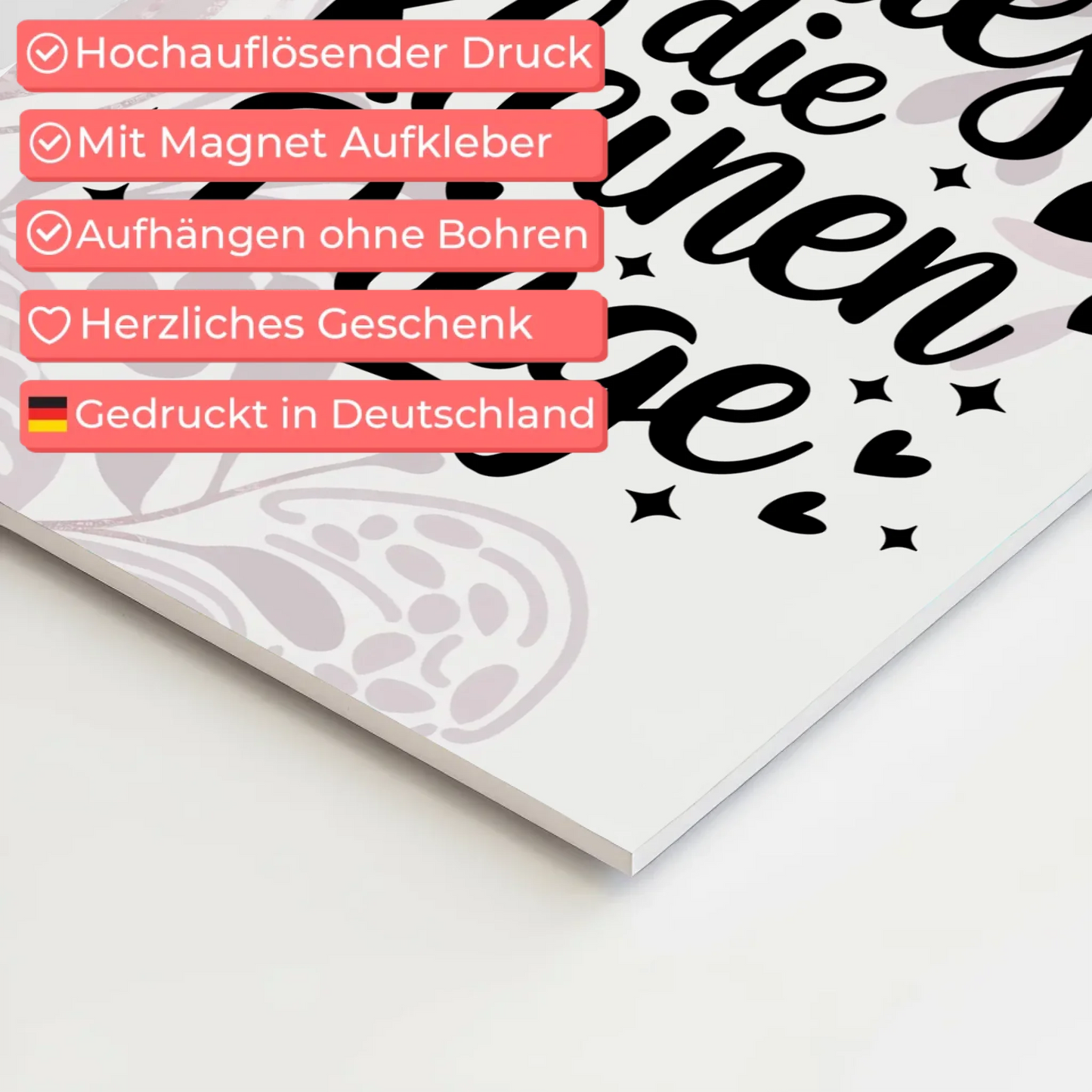 Magnet Poster mit Spruch Genieße die kleinen Dinge