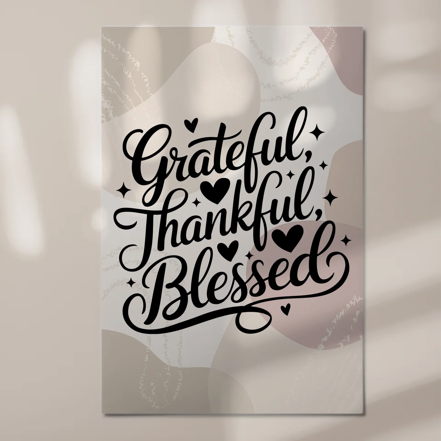 Magnet Poster Spruch Grateful Thankful Blessed Geschenk