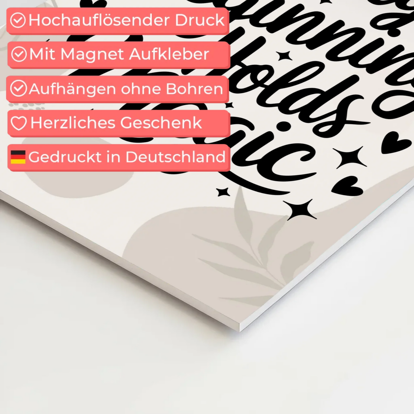 Sprüche Poster Magentisch Every Beginning Holds Magic Fotoboard