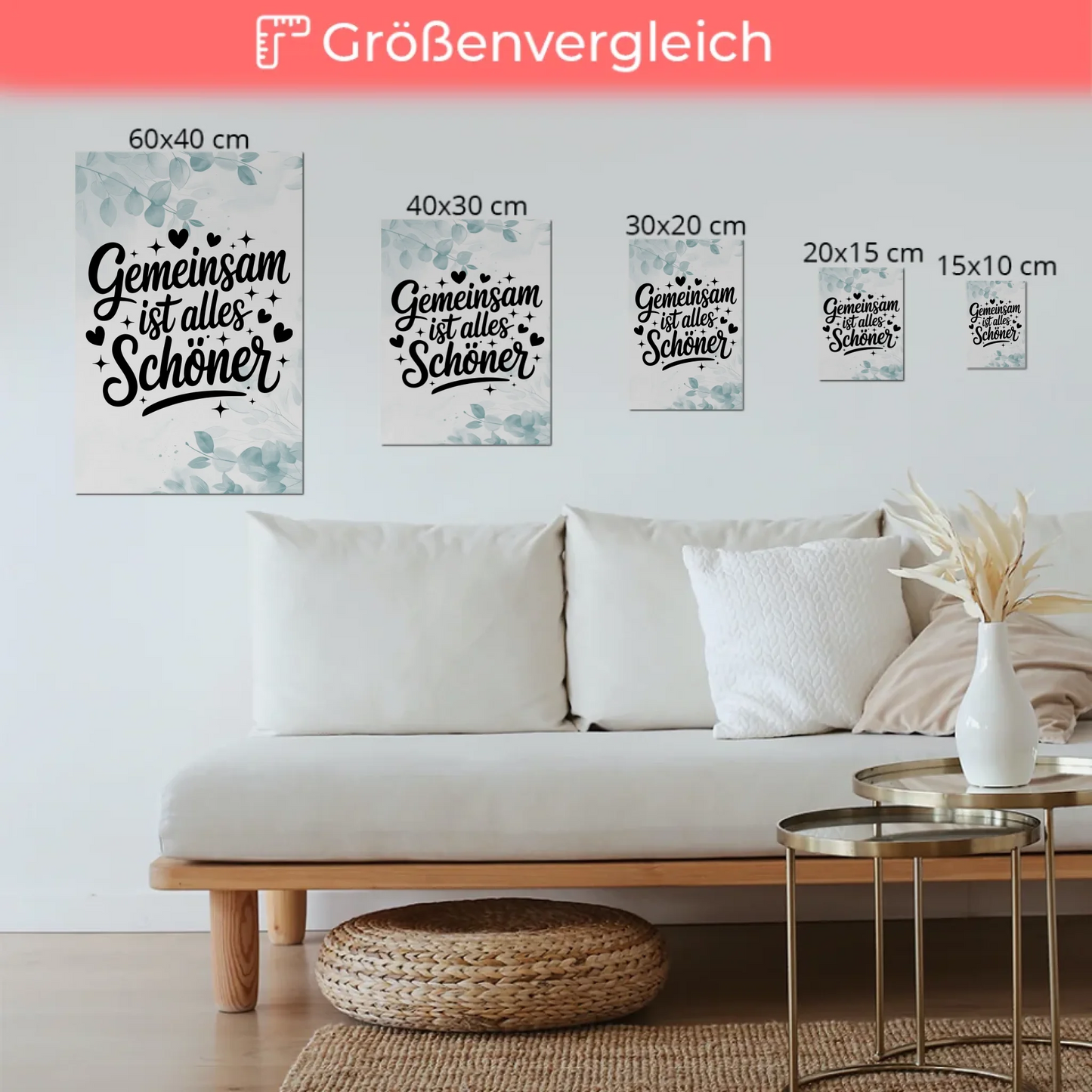 Magnet Poster mit Spruch Gemeinsam ist alles schöner