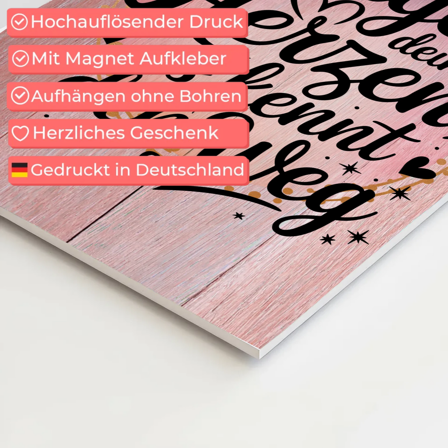 Magnet Poster Spruch Folge deinem Herzen es kennt den Weg