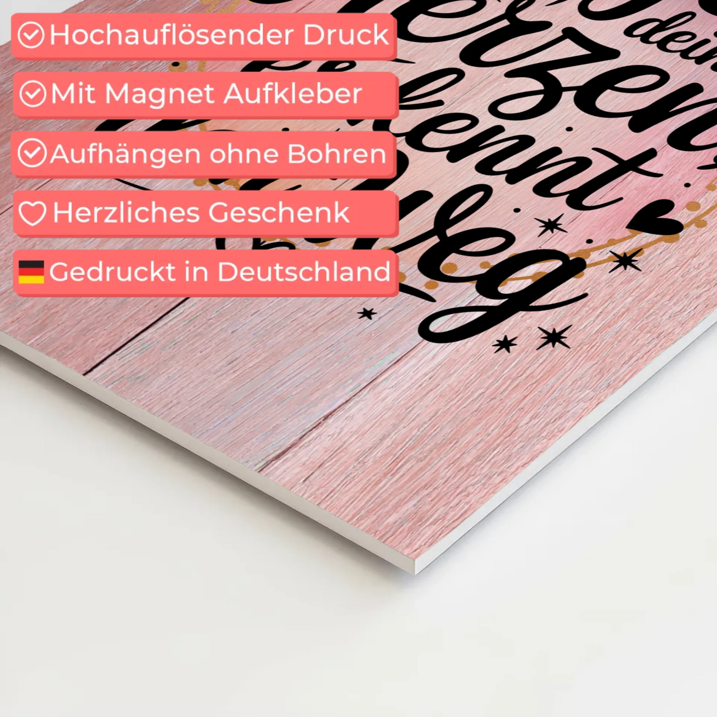 Magnet Poster Spruch Folge deinem Herzen es kennt den Weg