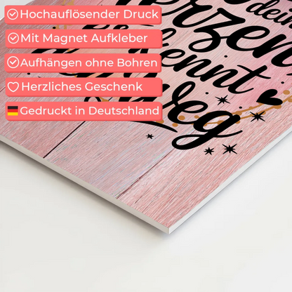 Magnet Poster Spruch Folge deinem Herzen es kennt den Weg