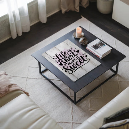 Spruch Fotoboard Magnet Wandbild Life is short sweet