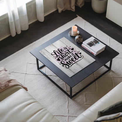 Spruch Fotoboard Magnet Wandbild Life is short sweet