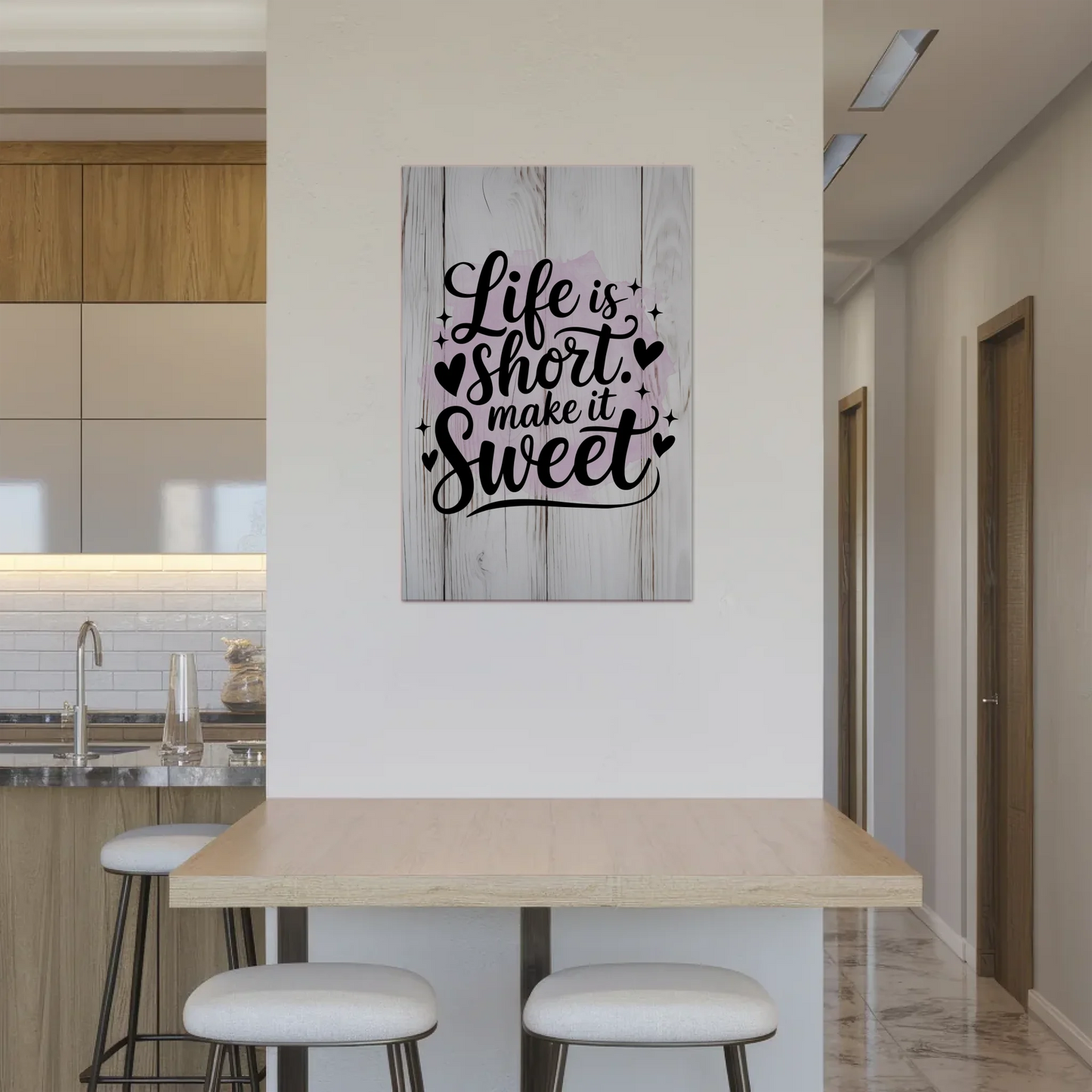 Spruch Fotoboard Magnet Wandbild Life is short sweet