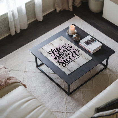 Spruch Fotoboard Magnet Wandbild Life is short sweet