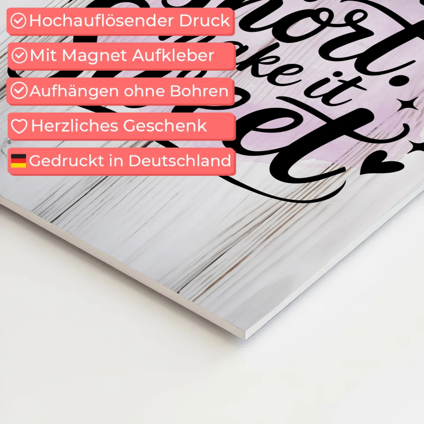 Spruch Fotoboard Magnet Wandbild Life is short sweet