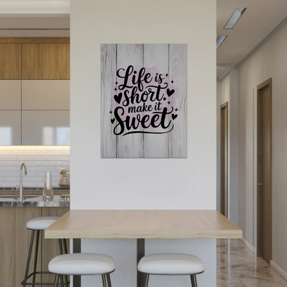 Spruch Fotoboard Magnet Wandbild Life is short sweet